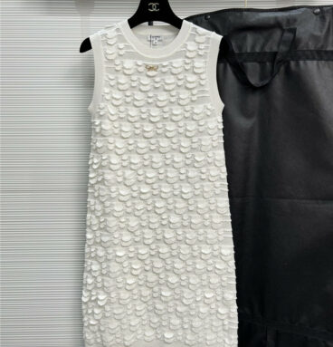 Chanel three-dimensional scale knitted sundress