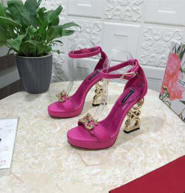Dolce & Gabbana d&g platform DG big gold buckle heel sandals