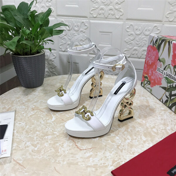 Dolce & Gabbana d&g platform DG big gold buckle heel sandals
