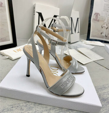 dior fashion embroidered hot diamond high-heeled sandals