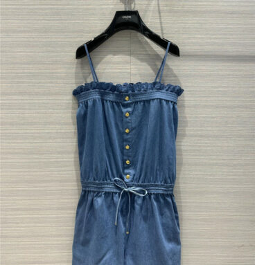 celine French romantic holiday style suspender jumpsuit