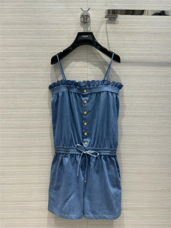 celine French romantic holiday style suspender jumpsuit