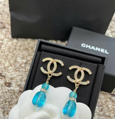 Chanel glass double c earrings