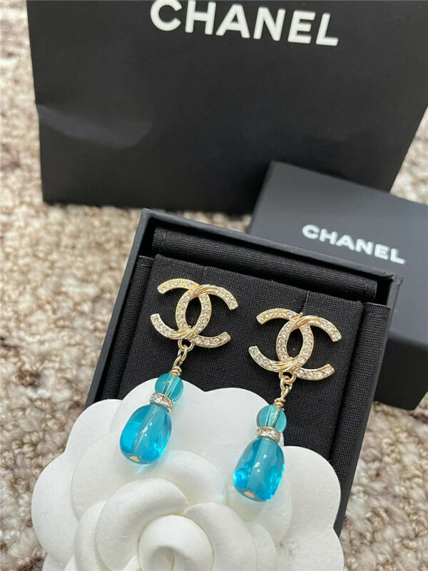 Chanel glass double c earrings