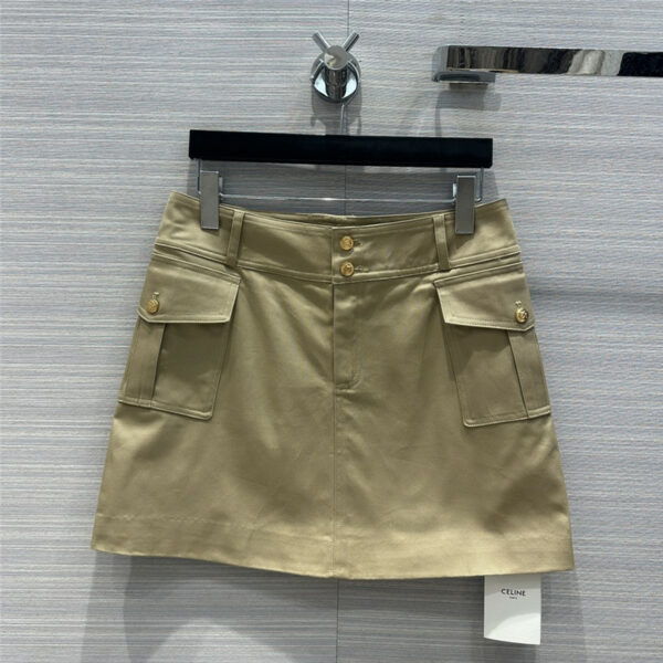 celine imported twill tooling short skirt