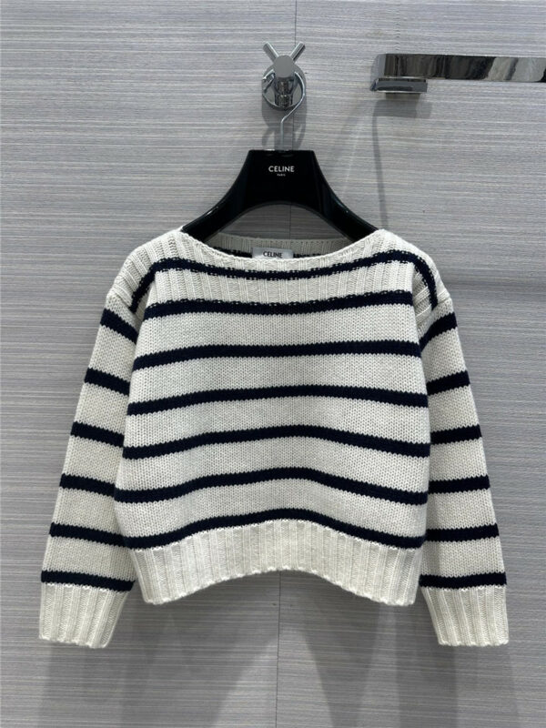 celine navy striped cashmere sweater
