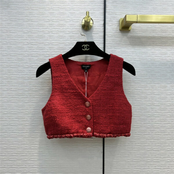 chanel buckle cropped vest