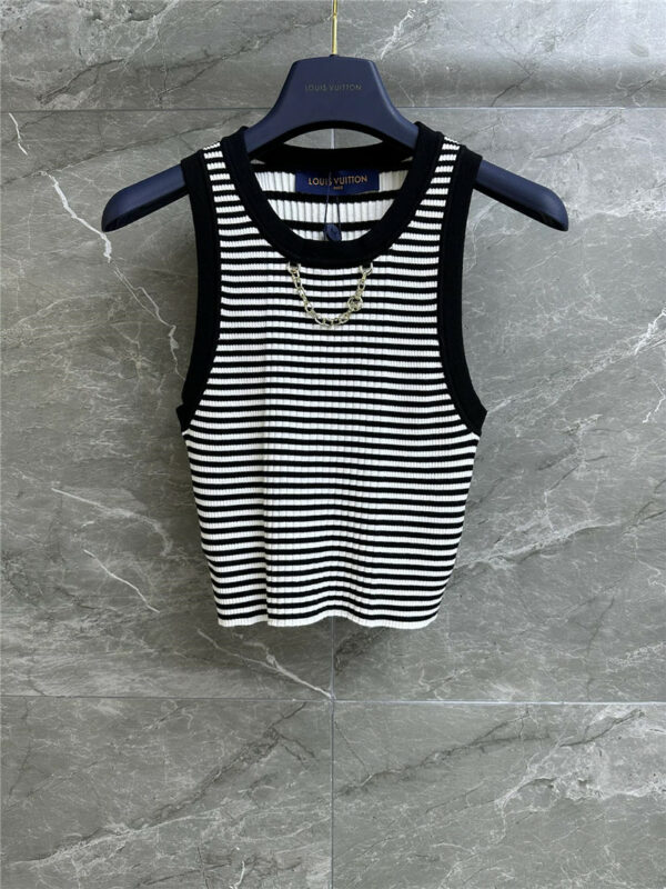louis vuitton LV striped knitted vest