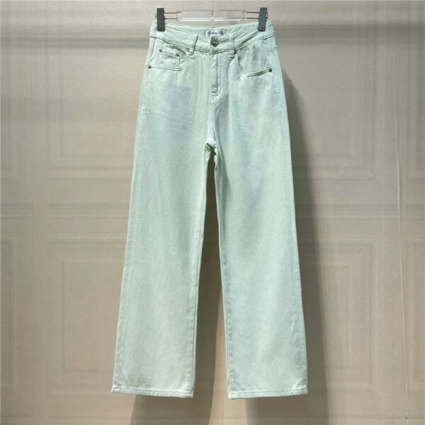 Dior new hand-stitched beads denim trousers