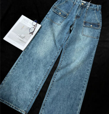 celine vintage cargo patch pocket jeans