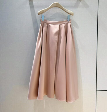 dior solid color high waist umbrella skirt