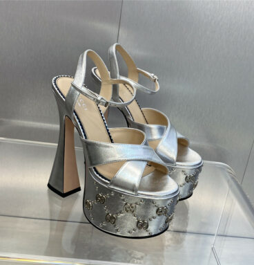gucci new high-heeled round toe candy-colored women's shoes