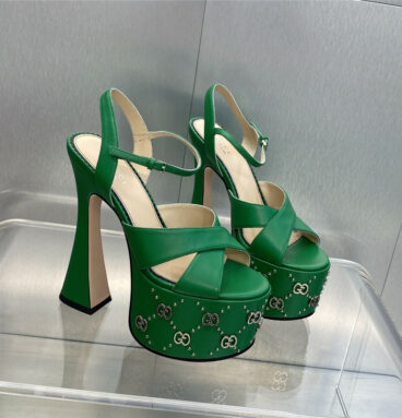 gucci new high-heeled round toe candy-colored women's shoes