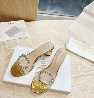 dior summer new rhinestone sandals and slippers