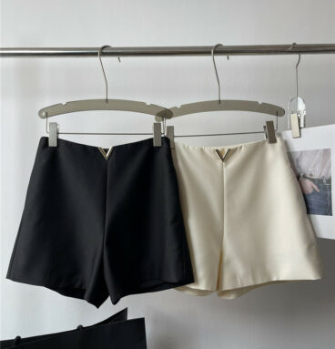 valentino new temperament silk wool high waist shorts