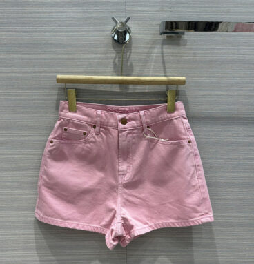mother candy rose pink denim shorts