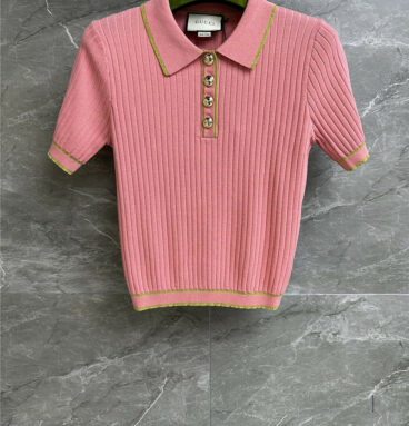 gucci pink knitted top