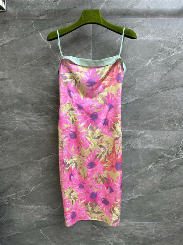 gucci silk floral dress