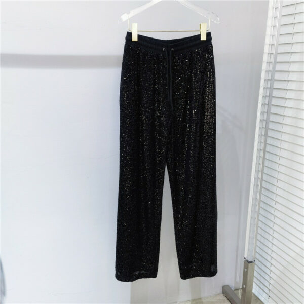 Chanel new sequin breathable straight trousers
