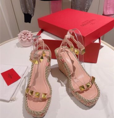 valentino studded wedge sandals