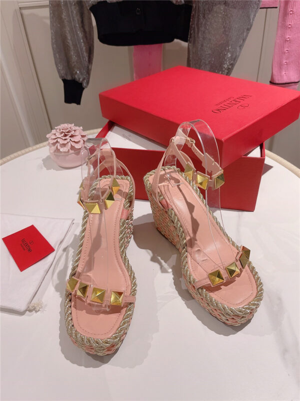 valentino studded wedge sandals