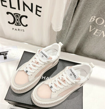 Chanel new grid fabric casual shoes