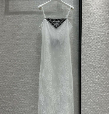 prada romantic french suspender lace dress