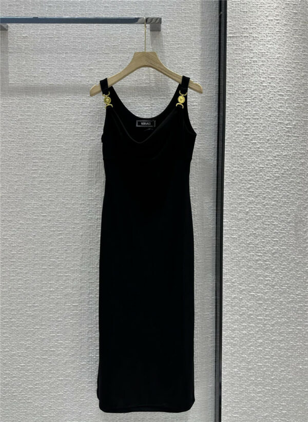 versace black suspender dress