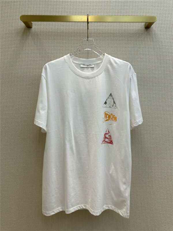 dior back earth painted short-sleeved T-shirt
