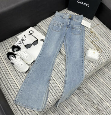 Chanel new small trumpet denim trousers