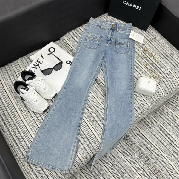Chanel new small trumpet denim trousers