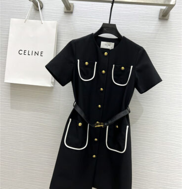 celine celebrity style short sleeve dress