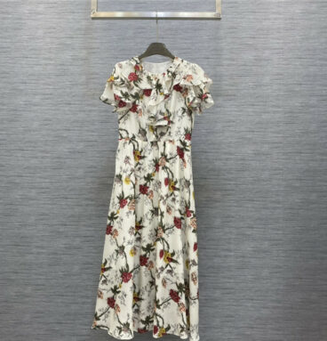 louis vuitton LV digital print custom silk long dress