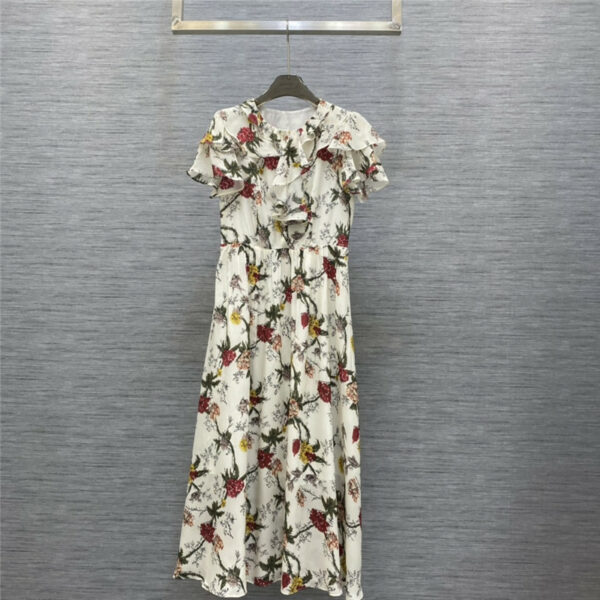 louis vuitton LV digital print custom silk long dress