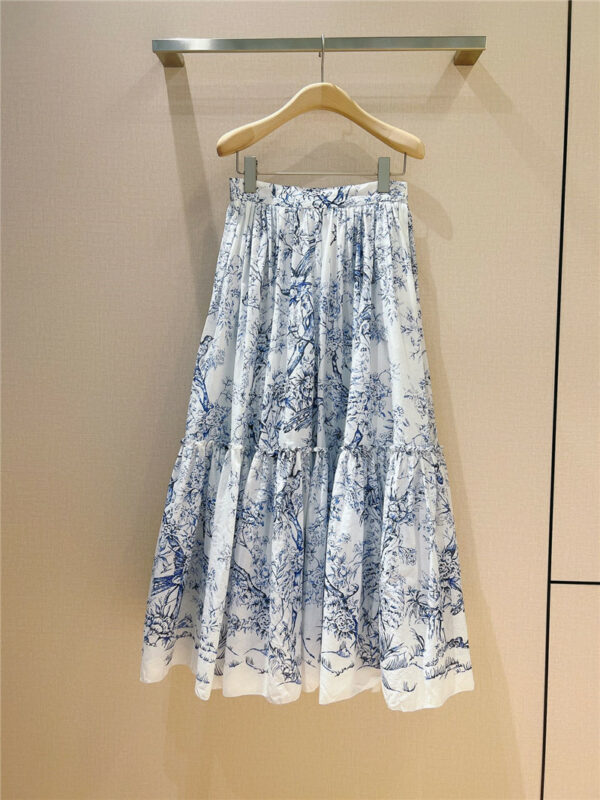 Dior Jouy flower and bird print skirt