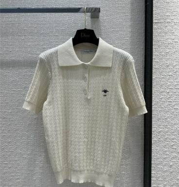 Dior temperament Polo collar knitted short sleeves
