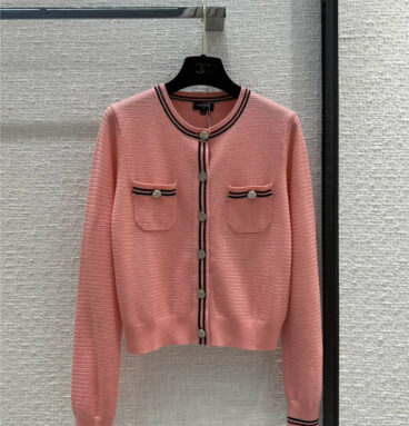 chanel round neck knitted cardigan