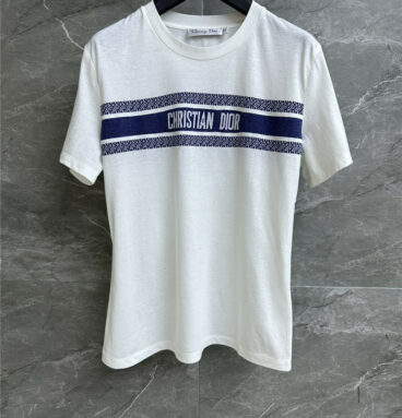 dior striped letter T-shirt