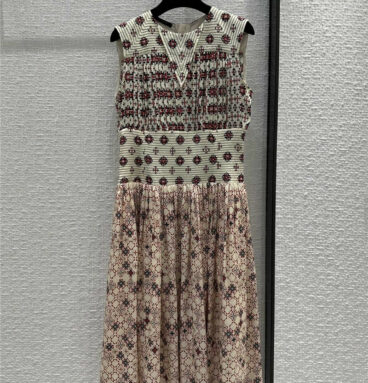 louis vuitton LV vintage romantic print sleeveless dress