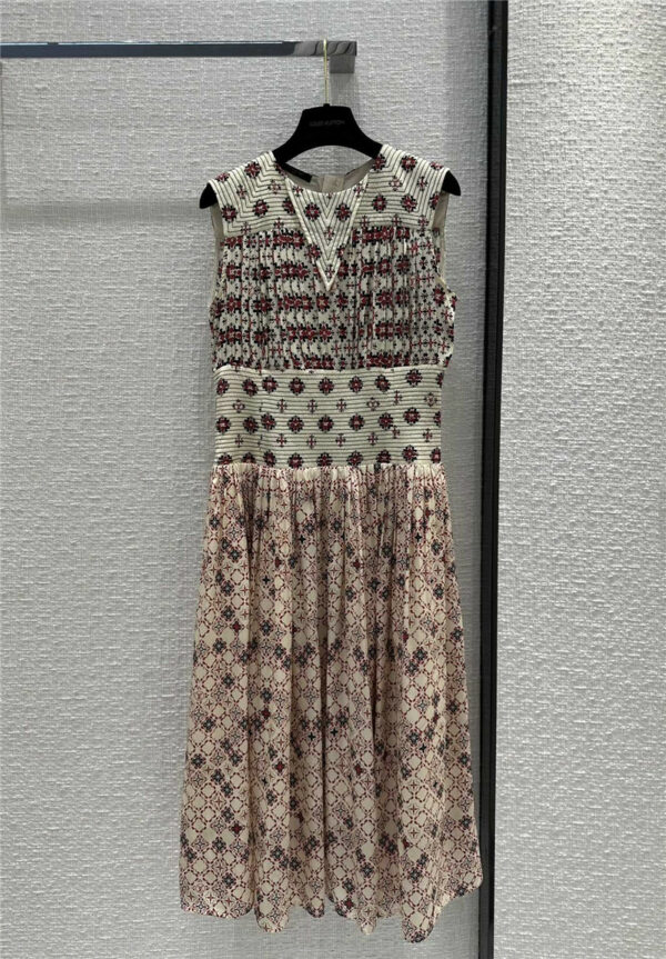 louis vuitton LV vintage romantic print sleeveless dress
