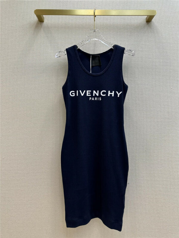 Givenchy monogrammed vertical stripe tank dress
