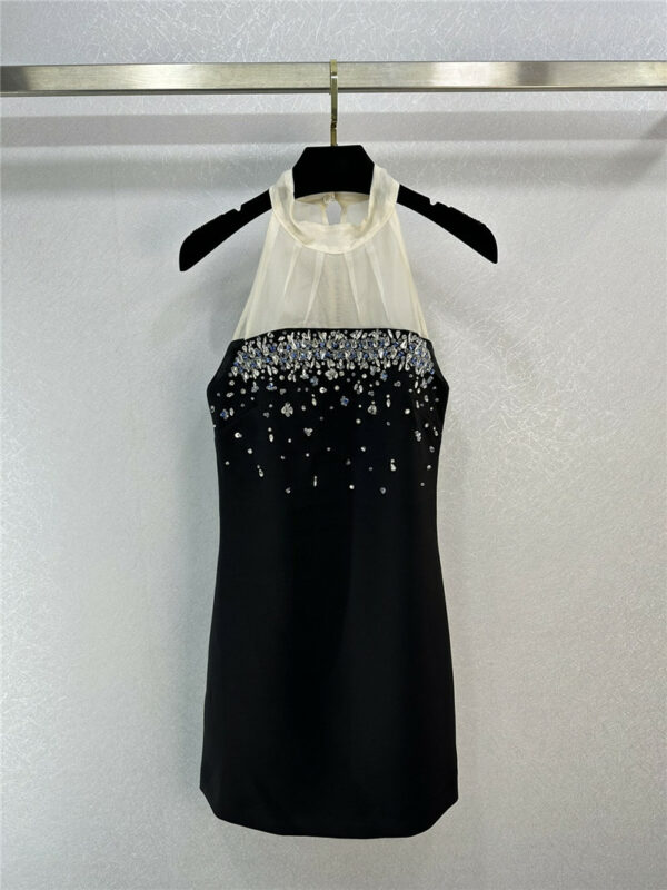 miumiu Sleeveless A-version sundress with diamond sequins