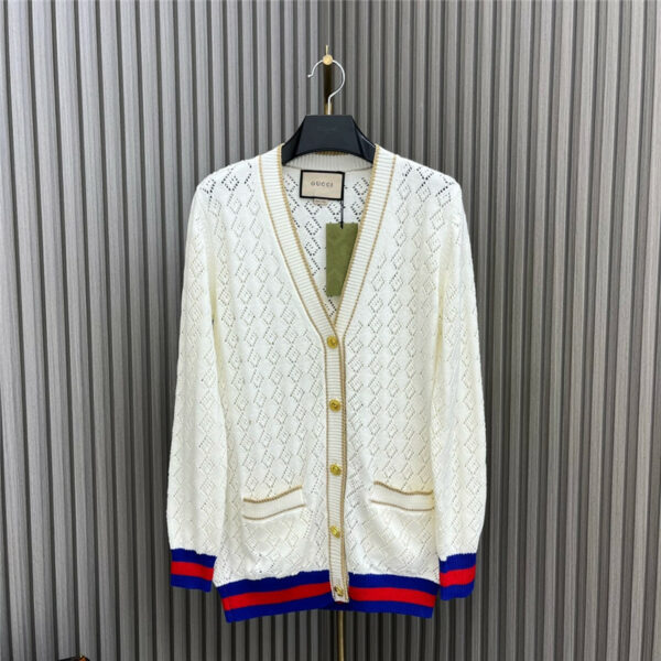 gucci silk cotton knitted cardigan