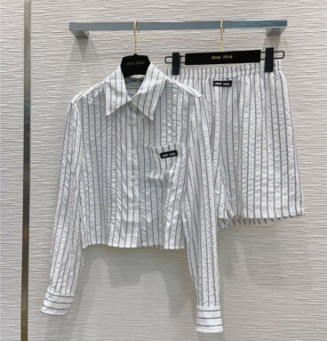 miumiu jacquard shirt + shorts set