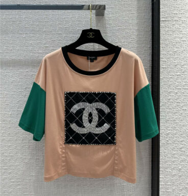 chanel color block short large T-shirt