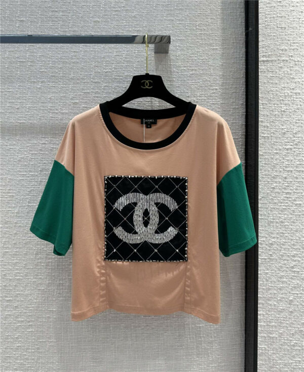 chanel color block short large T-shirt