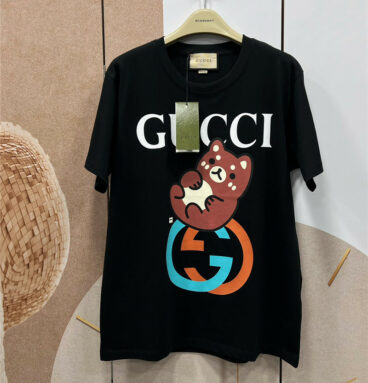 gucci print round neck T-shirt