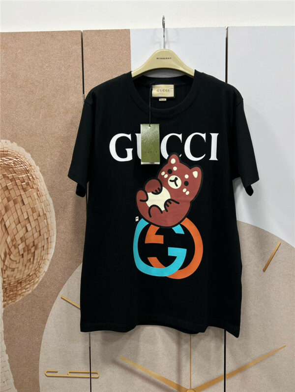 gucci print round neck T-shirt