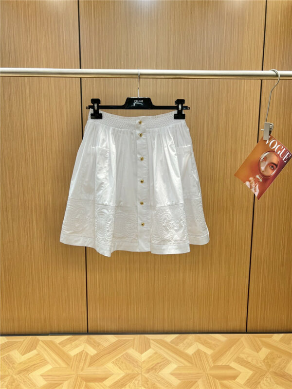celine heavy industry embroidered skirt