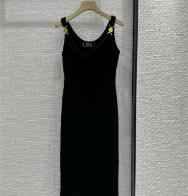 versace black suspender dress
